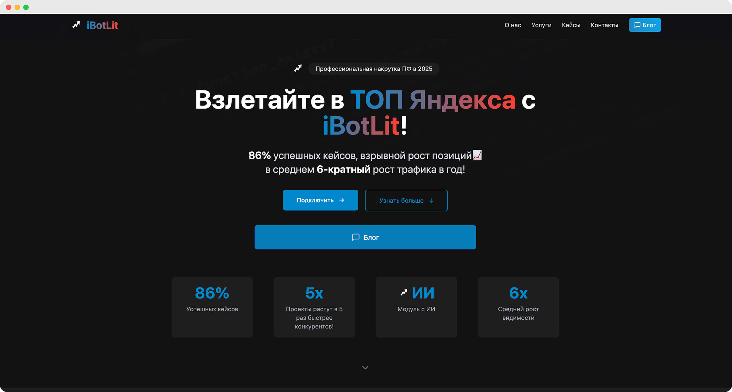 iBotLit — сервис с AI-подходом для накрутки ПФ