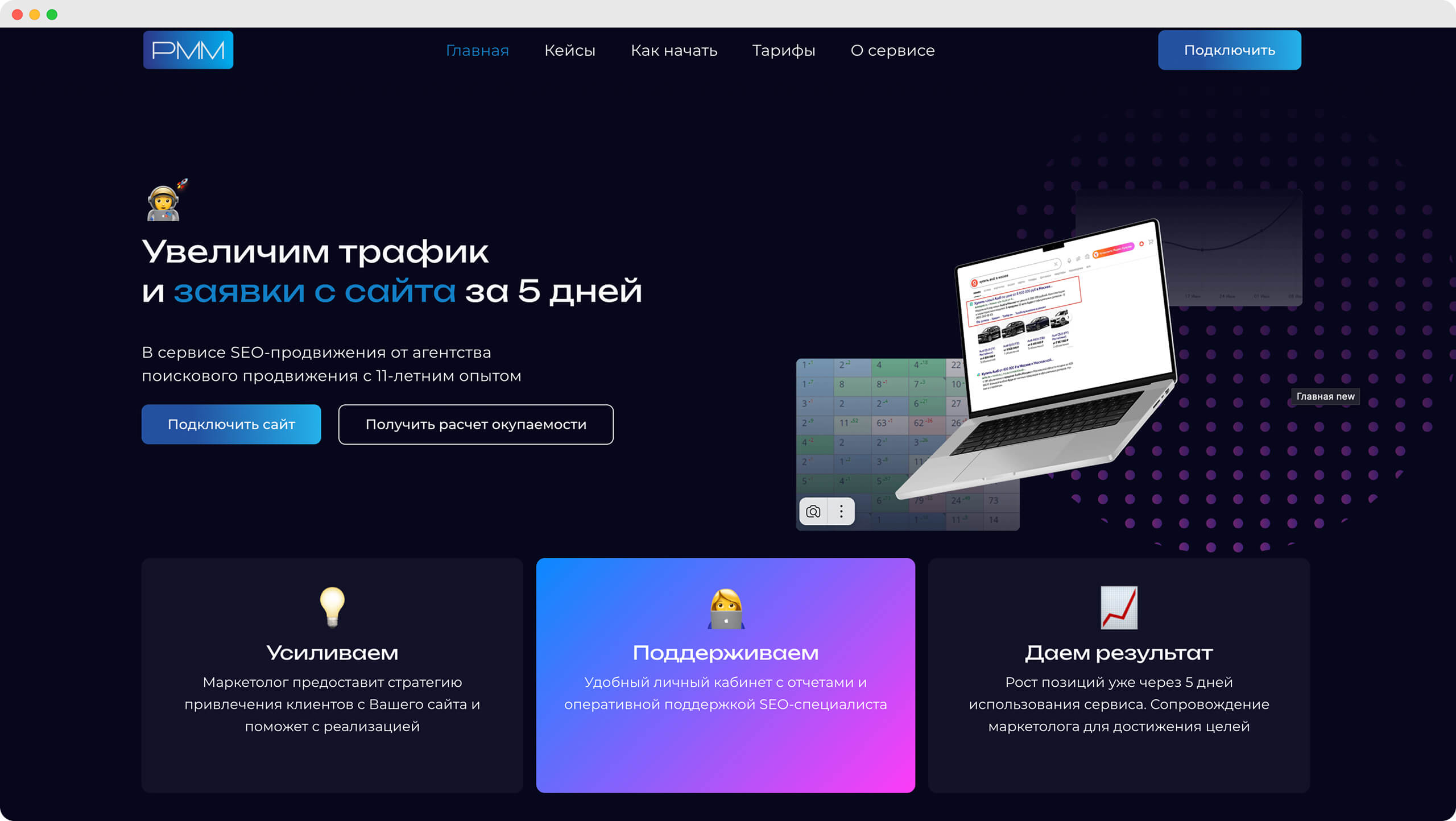 PMM.one — агентский сервис накрутки ПФ под ключ